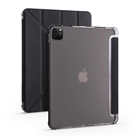 Smcase Apple iPad Pro 12.9 2022 M2 Kılıf Katlanabilir Standlı Pu Silikon tf2