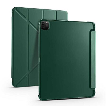 Smcase Apple iPad Pro 12.9 2022 M2 Kılıf Katlanabilir Standlı Pu Silikon tf2