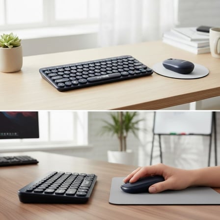 Kablosuz Lacivert Bluetooth Klavye Mouse Seti – Yuvarlak Tuşlu Tasarım, Türkçe Q Dizilim, Taşınabilir, Ev ve Ofis Kullanımına Uygun (5586)