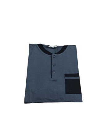 Pijamoni Erkek %100 Pamuk Penye Mevsimlik Uzun Kollu Pijama Takımı 6840