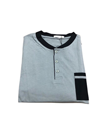 Pijamoni Erkek %100 Pamuk Penye Mevsimlik Uzun Kollu Pijama Takımı 6840