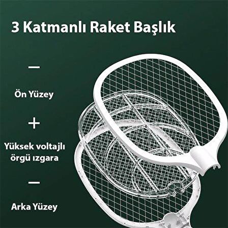Coofbe 3 Katmanlı Yüksek Voltajlı 3000V  UV Işıklı Taşınabilir Sivrisinek Öldürücü Sivrisinek Kovucu
