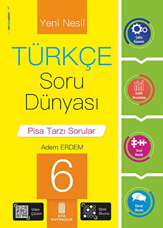 Ata 6.Sınıf Türkçe Soru Dünyası + 18 Deneme Sınavı