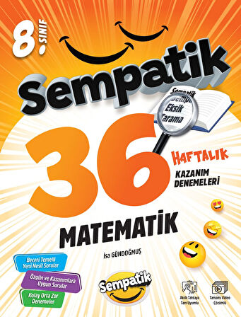8.Sınıf Sempatik Türkçe - Matematik 36 Haftalık Kazanım Denemeleri 2025-2026