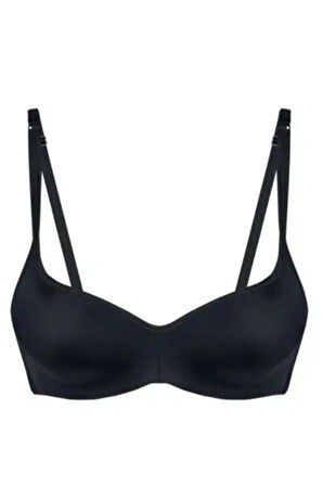 Kadın Sıyah Elastan Mikro Slikon Sütyen