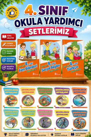 4.Sınıf Çıtır Çıtır Türkçe + Fen Bilimleri + Sosyal Bilgiler + Şehirlerin Şifresi Hikaye Seti