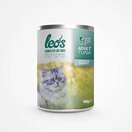 Leos Ton Balıklı Parça Etli Soslu Kedi Konservesi 12x400 Gr 