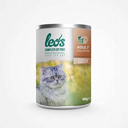 Leos Somon Parça Etli Soslu Kedi Konservesi 24x400 Gr 