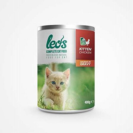 Leos Tavuk Parça Etli Soslu Yavru Kedi Konservesi 24x400 Gr 