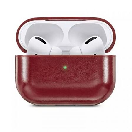 Smcase Apple Airpods Pro Uyumlu Kılıf Kancalı Suni Deri Silikon SF9