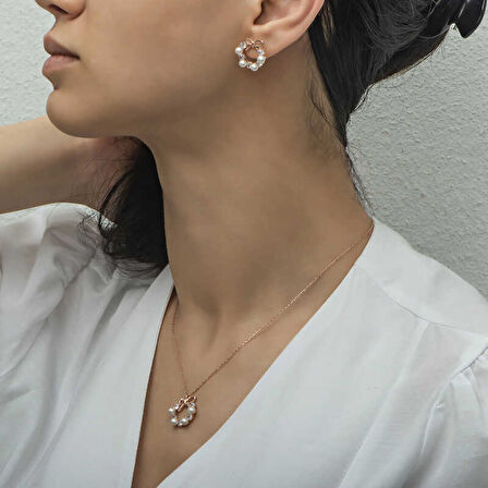 925 Ayar Gümüş İnci Kurdele Kadın Set T6463 (944944)