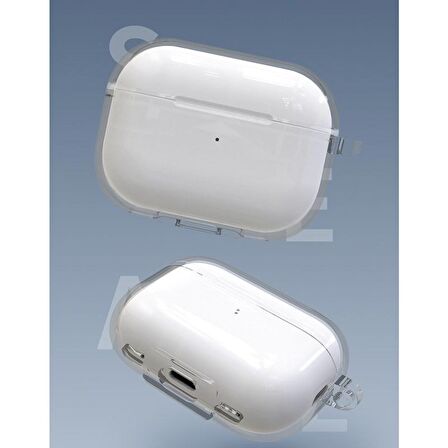 Smcase Apple Airpods Pro Uyumlu 2 Kılıf Sert Silikon Kancalı Şeffaf SF15