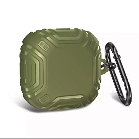 Smcase Samsung Galaxy Buds 2 Pro Kılıf Çizgi Desenli Kancalı Sert Silikon SF19