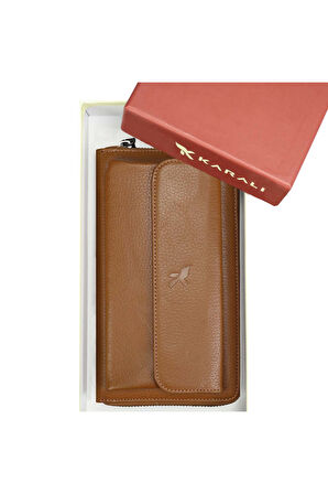 Deri Unısex Portföy Cüzdan Taba BC425-03