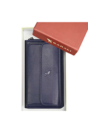 Deri Unısex Portföy Cüzdan Lacivert BC425-4
