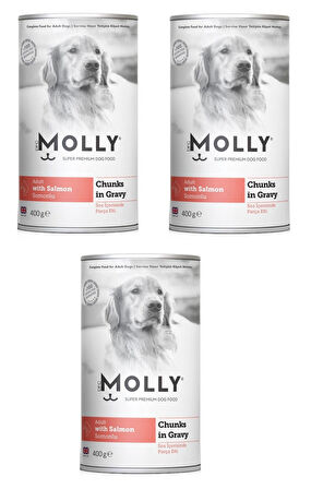 Molly Somonlu Soslu Köpek Konservesi 400 Gr X 3 Adet