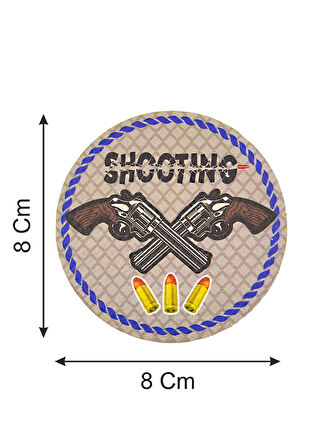 Rovelver Tabanca Shooting - Cırt - Patch - Peç - Arma - 8 cm