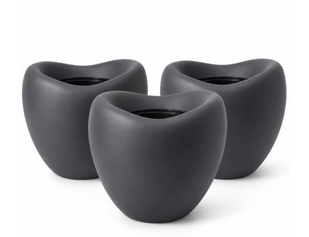 SO-LALE02 Lale Saksı Plastik Modern İç Kovalı 25 LT Antrasit 3 Adet