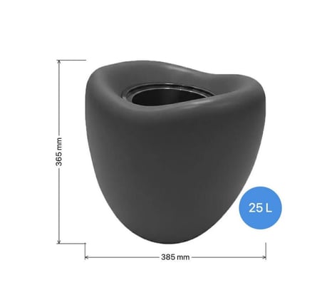 SO-LALE02 Lale Saksı Plastik Modern İç Kovalı 25 LT Antrasit 3 Adet