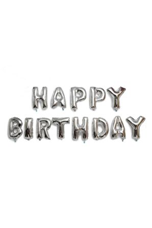 Folyo Balon Set Happy Birthday Gümüş 16İNÇ