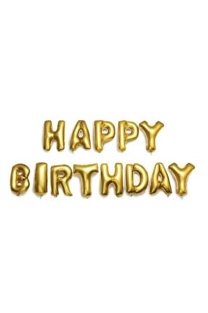 Folyo Balon Set Happy Birthday Gold 16İNÇ