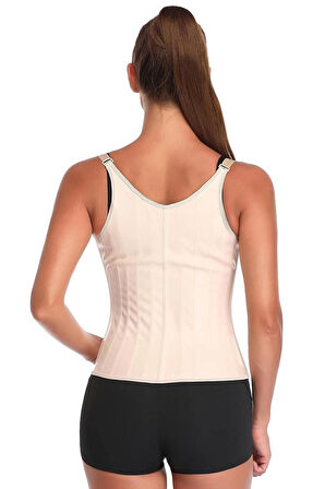 Dr.Fitto Latex Çelik Balenli Kopçalı Vücut Şekillendirici Askılı Tip Korse Dr301