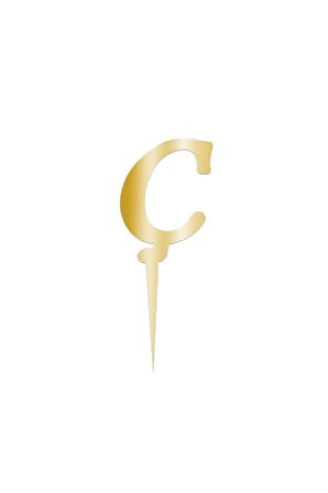 Pleksi Harf 12cm Gold Ç