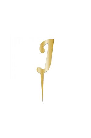 Pleksi Harf 12cm Gold J