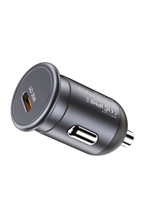 iPhone için Type-C Çakmaklık hızlı Araç Şarj Aleti(Wireless Özellik + Alüminyum alaşım + Hızlı Şarj)