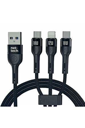Çoklu hızlı telefon İçin çok uçlu şarj kablosu şarj özellikli şarj kablosu çoklayıcı kablo
