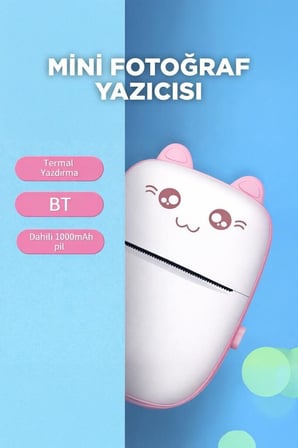 Özel Üretim Cep Boy Not Kağıdı Pratik Baskı Yazıcı Termal Kablosuz C9 Mavi