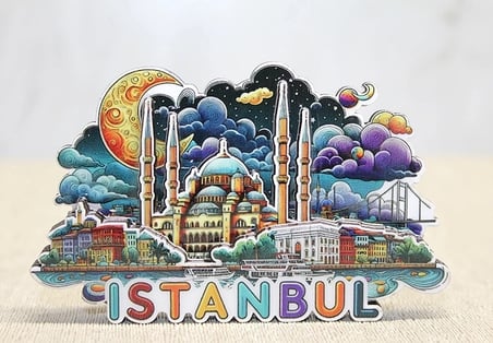 Ahşap İstanbul Temalı Magnet Alk4599