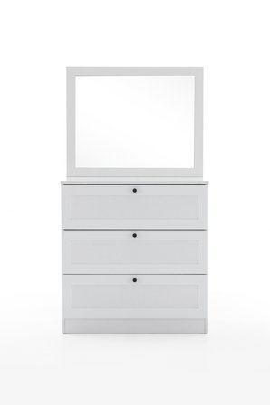 Terra Aynalı Şifonyer Y:139 G:75 D:42 / Beyaz