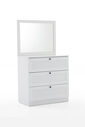 Terra Aynalı Şifonyer Y:139 G:75 D:42 / Beyaz