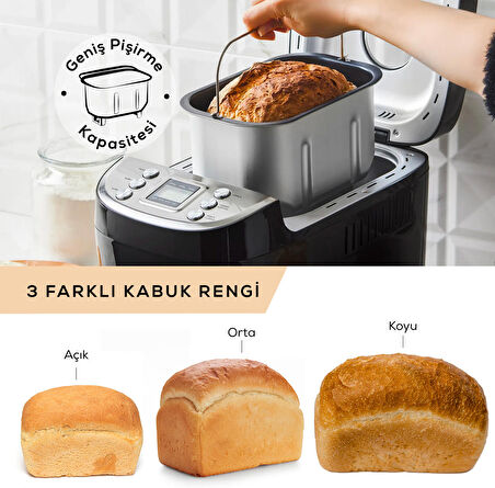 Karaca Bake XL Reçel, Yoğurt, Hamur Yoğurma ve Ekmek Yapma Makinesi Çift Bıçaklı Inox Siyah, 1500 g