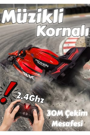 2.4Ghz 1:8 Ölçek 55Cm 7.4V Işıklı Sesli Müzikli Korna Sesli 30Metre Çekim Mesafeli Uzaktan Kumandalı Formula Yarış Arabası
