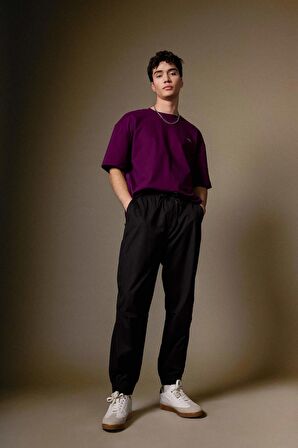 DeFacto Jogger Gabardin Pantolon Regular Beli Bağcıklı Cepli Lastikli Paça B7493AX24SPBK81