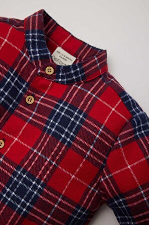 DeFacto Erkek Bebek 2'li Takım Uzun Kollu Flanel Kareli Gömlek Beli Lastikli Pantolon D6509A524WNRD79