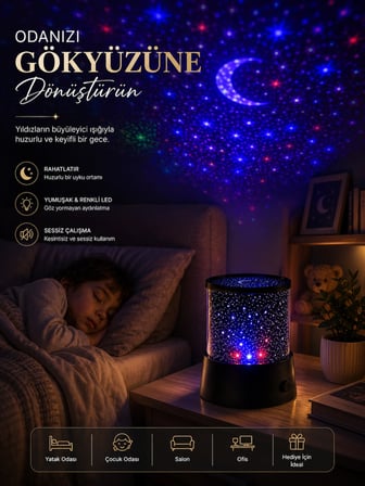 Ay Yıldızlı Gece Lambası