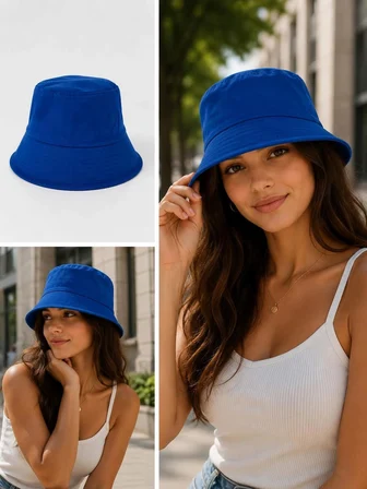 Saks Mavisi Kadın Bucket Şapka