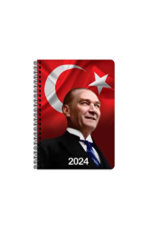 2024 Atatürk Günlük Spiralli Ajanda Cumhurbaşkanı 17x24