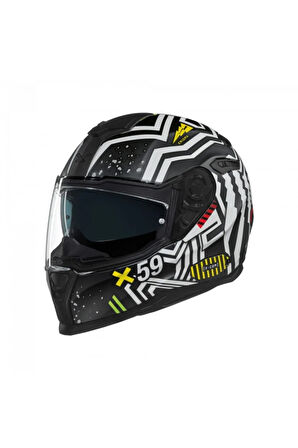 SX.100 ENIGMA MAT SİYAH-BEYAZ KASK