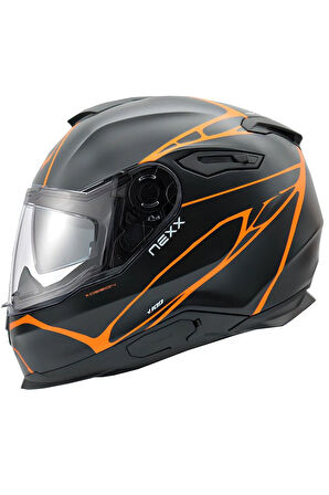 Y.100 B-sıde Mat Siyah-turuncu Kask
