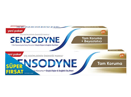 Sensodyne Tam Koruma 75 Ml + Tam Koruma Beyazlatıcı Diş Macunu 50 Ml