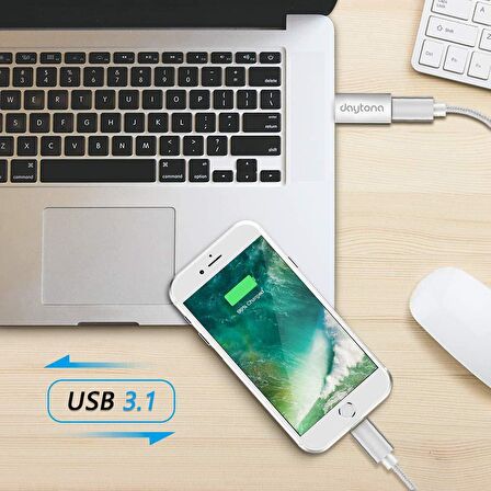 Daytona ADS-613 USB 3.1 To Type-C 10 Gbps Gen2 Yüksek Hızlı Data Verisi Yüksek Hızlı Şarj Çevirici Dönüştürücü Adaptör