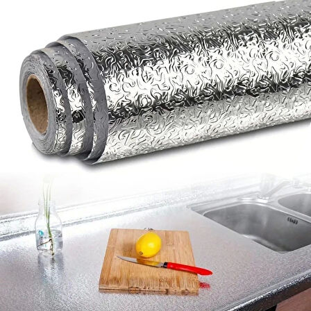 İpek Yıldızı® Rulo Gümüş Alüminyum Folyo Duvar Kağıdı, Kendinden Yapışkanlı Raf İçi, Su Geçirmez Folyo  2 mt x 60 cm