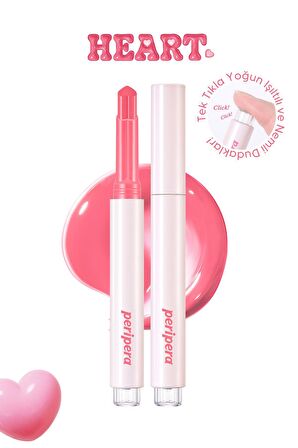 Yoğun Nemlendirici, Parlak Bitişli Balm Peripera Heart Jam Glow Lip (2 Berry Milktea)