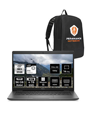 DELL Latitude 3450 i5 1335U 96GB DDR5 4TB SSD 14'' IPS W11P Taşınabilir Bilgisayar & PER4 ÇANTA