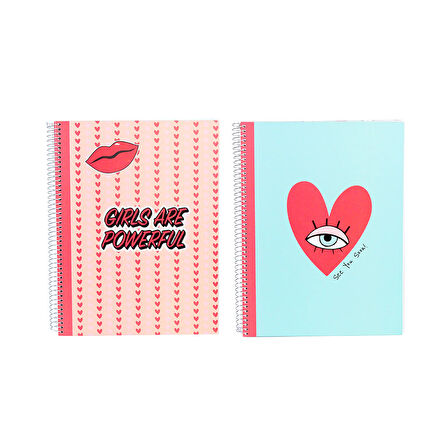 Ancor B'Log Girl Power A4 Spiralli Kareli Defter 112993