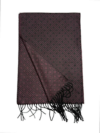 Siyah Bordo Desenli Atkı Kaşkol